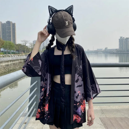 Veste Japonaise Black or White Polyester