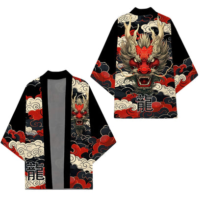 Veste Japonaise Dragon Polyester
