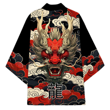 Veste Japonaise Dragon Polyester