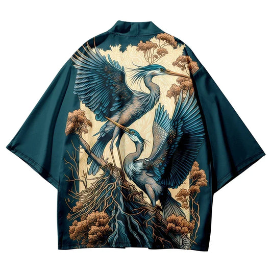 Veste Japonaise Grue Polyester