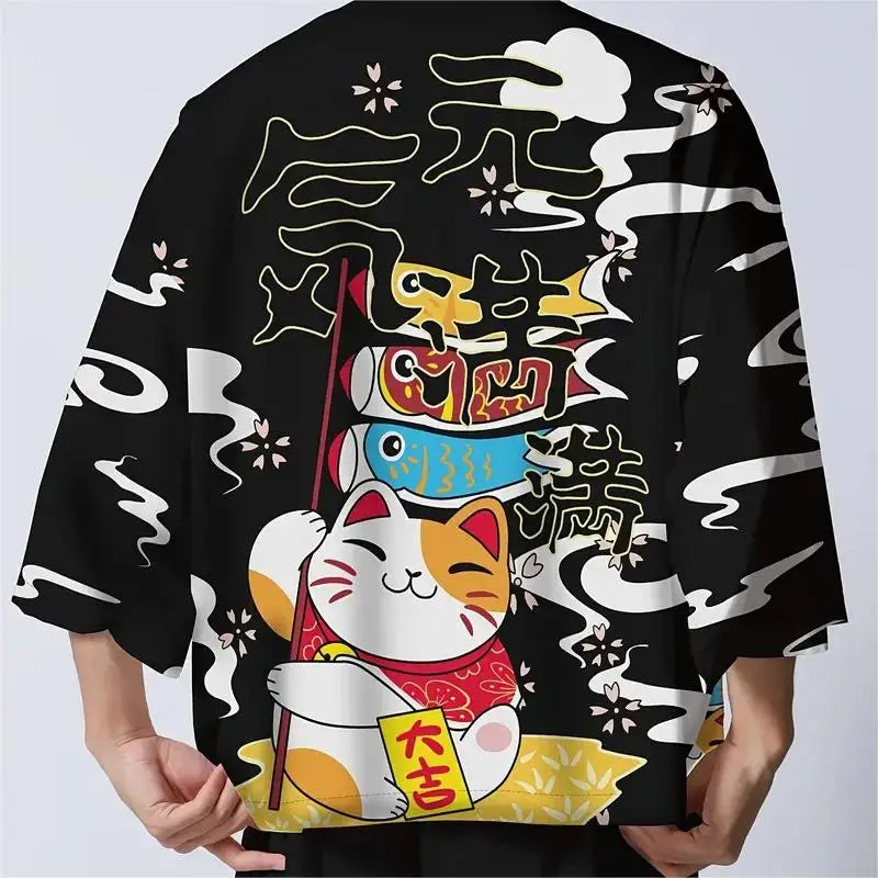 Veste Japonaise Neko Polyester