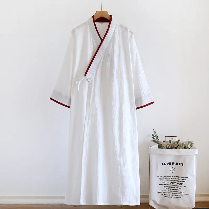Yukata Japonais Unisexe Coton Liseré