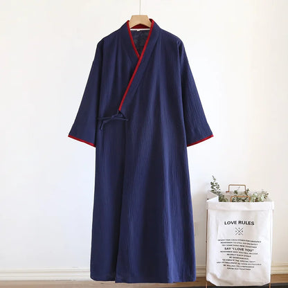 Yukata Japonais Unisexe Coton Liseré