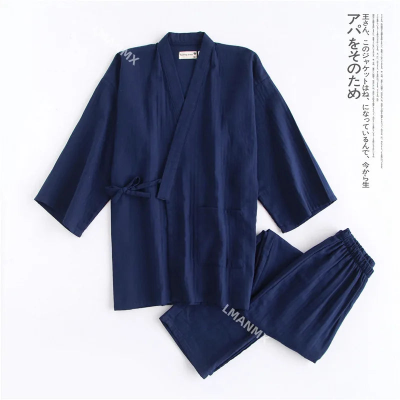 Yukata Japonais Unisexe Coton 2 pièces