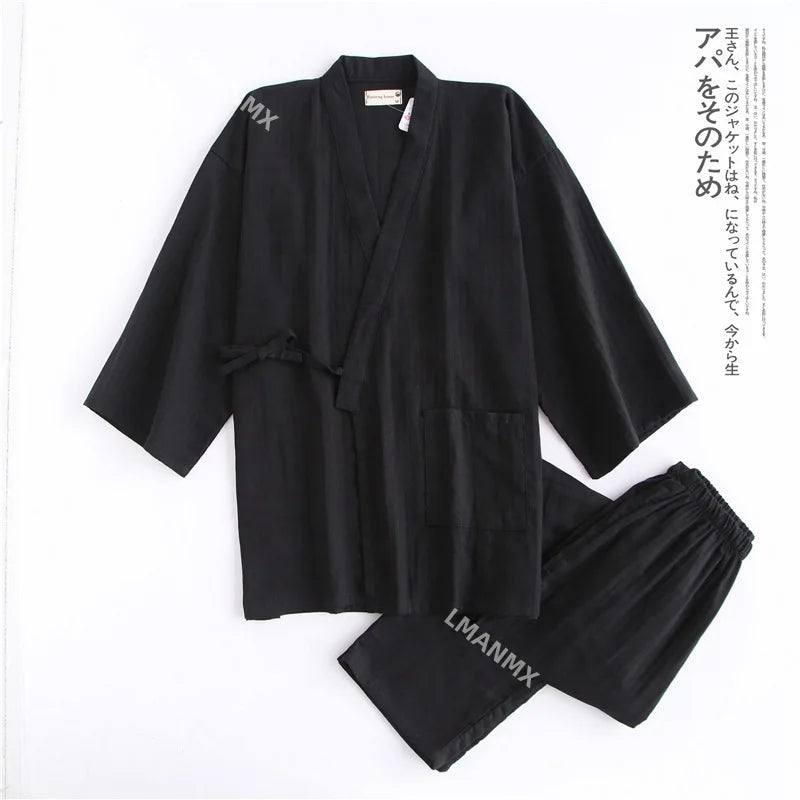 Yukata Japonais Unisexe Coton 2 pièces