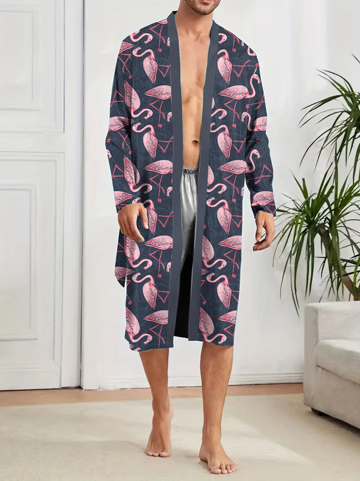 peignoir imprimé flamand rose Polyester Homme